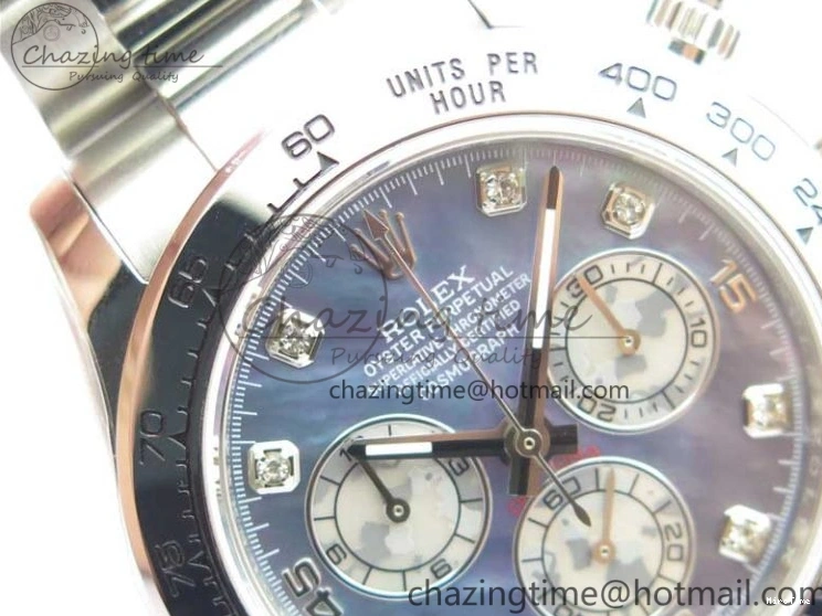 MiroTime 0319 TechFriendly Daytona 116520 SS UBF Best Edition Ice Blue MOP Crystal Markers Dial on SS Bracelet A 2938